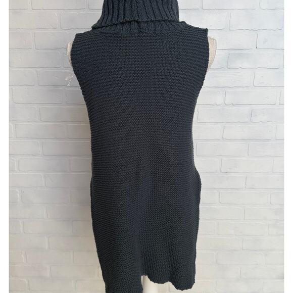 Soft Surroundings Paola Blue Knit Sleeveless Turtleneck Tunic Sweater Vest-sz M - Picture 3 of 7